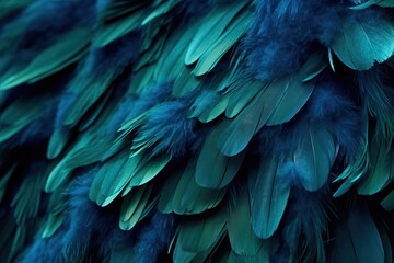  exotic bird blue feathers, generative ai