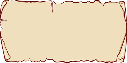 Aufkleber - Horizontal scroll old papyrus paper. Ancient scroll with copyspace. Vector illustrations in color cartoon style isolated on white. Banner parchment with space for text