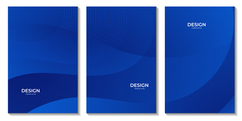 Poster - abstract dark blue flyers wave background 