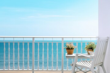 photo of hotel balcony with beach view Photography