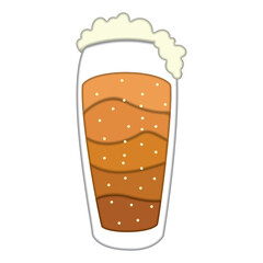 Wall Mural - Isolated colored beer cup with foam Paper art style Vector