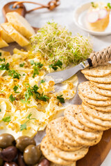 Wall Mural - Butter board with vegetables and bread