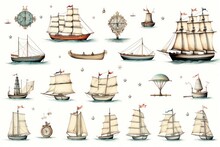 Nautical - Inspired Sticker Sheet With A Vintage Touch