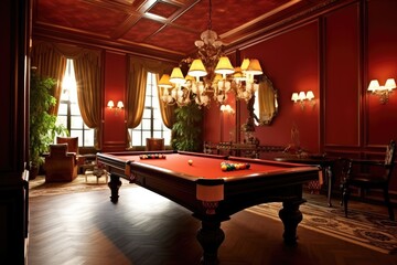 Wall Mural - billiard room decoration design ideas photoraphy Generated AI