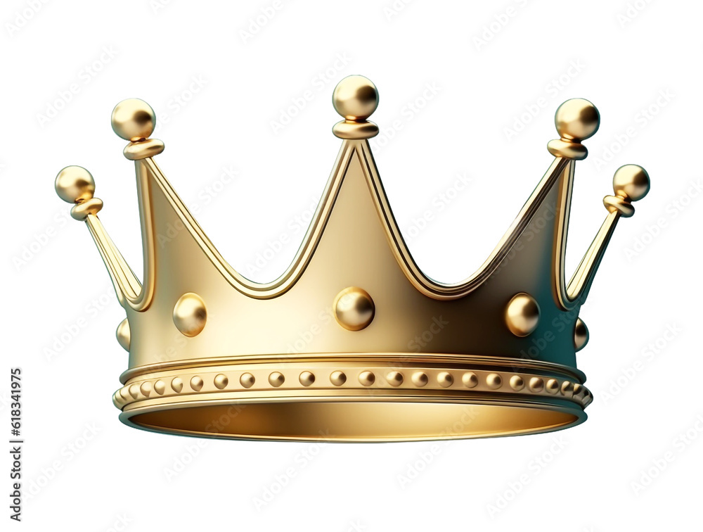 Golden crown, isolated, transparent background Stock Illustration ...