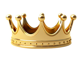 Golden crown, isolated, transparent background.