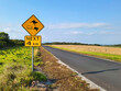 Warning road sign on Wilsons Promotory of kangaroos, koalas and wombats.