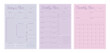 (Pastel Pink) 3 set of Pastel Daily weekly monthly planner. 