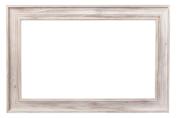 Poster - White wooden frame isolated on transparent background, Generative AI