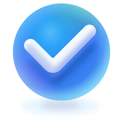 Wall Mural - vector check mark button blue