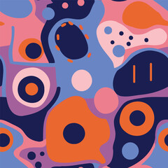 Wall Mural - Seamless pattern with abstract shapes. Vector illustration. Colorful background.