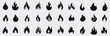 © Oleg - Big set of fire flame vector icons. Collection of fire and flame icons. Bonfire icons, flaming elements.