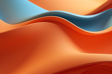 Poster - Simple 3D Wavy Background. Generative AI.