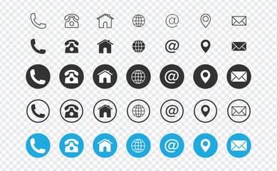Poster - Web icon set. Website set icon , Business card contact information icons all are 35 icons