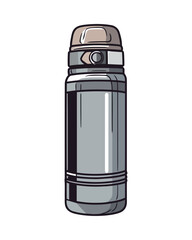 Sticker - Shiny metal canister holds liquid