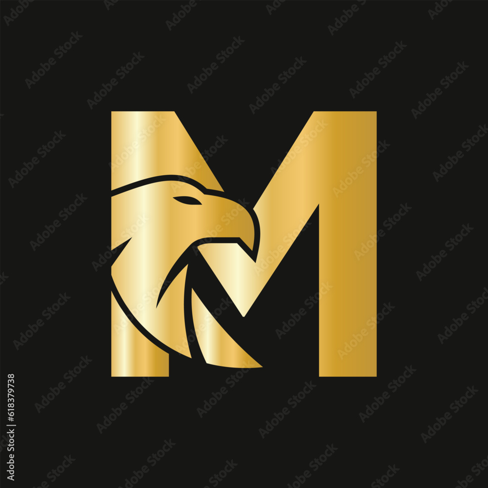 Letter M Eagle Logo Design. Transportation Symbol Vector Template Stock ...
