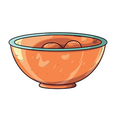 Poster - Fresh food in a cute bowl illustration