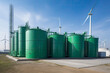 © Jekkie - Green Hydrogen renewable energy production pipeline - green hydrogen gas for clean electricity.AI generated