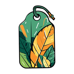 Sticker - Price Tag market with tropical leaf