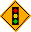 © Anita - Traffic signal symbol sign. stop ahead signs traffic light. warning vector illustration. Replaceable vector design.