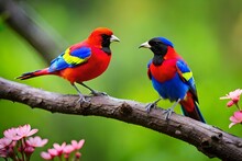 Red And Blue Birds
