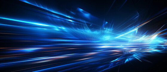 Vector Abstract, science, futuristic, energy technology concept. Digital image of light rays, stripes lines with blue light background
