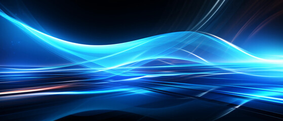 Vector Abstract, science, futuristic, energy technology concept. Digital image of light rays, stripes lines with blue light background