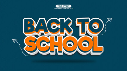 Poster - Back to School 3D Style Vector Text Effect for Banner and Poster Promotion 