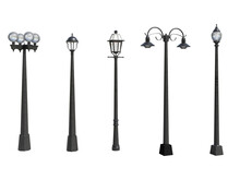 Isolated Classic Street Lamp Post, Best Use For Street Urban Design, Best Use For Post Production Visualization Render.