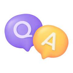 Poster - 3d text box. Speech bubble dialog dialogue. questions and answers