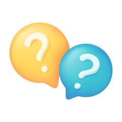 Poster - 3d text box. Speech bubble dialog dialogue. questions and answers