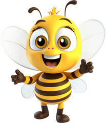 Wall Mural - cute bee in 3d style.