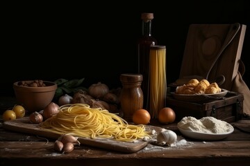 Wall Mural - Homemade pasta. Generate Ai