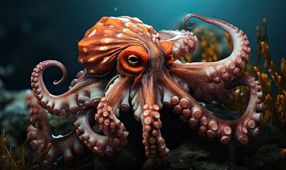 Wall Mural - octopus in the sea