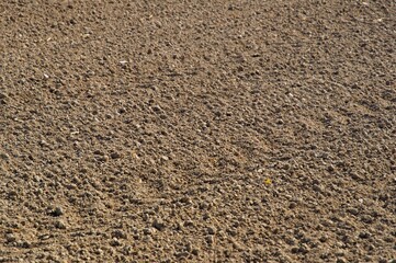 Wall Mural - High resolution image of a large, recently plowed field, set on a sunny farm land