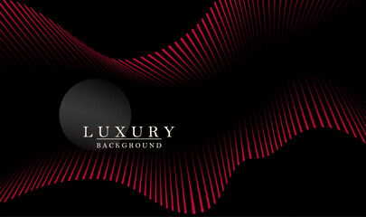 Canvas Print - Small wave red pattern on a black background