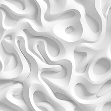 Abstract 3d White Background, Organic Shapes Seamless Pattern Texture.