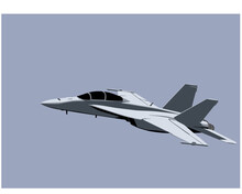 F-18F Super Hornet. Modern Fighter Jet. Vector Image For Prints, Poster And Illustrations.