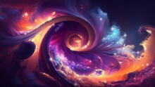 The Enchanting World Of Fractal Galaxies In Space Abstract Light Motion Loop Background