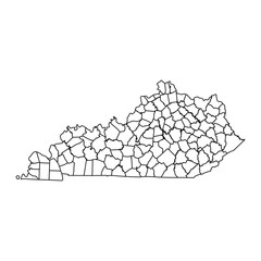 Wall Mural - Kentucky state map with counties. Vector illustration.