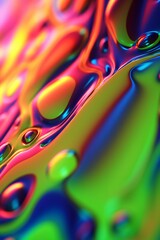 Wall Mural - macro close-up of neon slime texture, made with generative ai