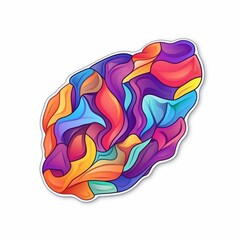 Poster - Abstract colorful sticker isolated on a white background. AI-generated.