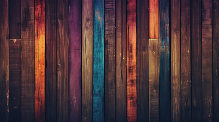 Dark colorful wood background 