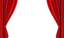 Red Stage Curtain For Theater