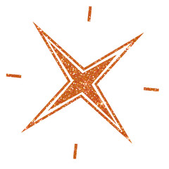 Wall Mural - Orange star glitter on transparent background.Star icon