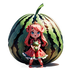 A Watermelon Doll's Journey ai generated