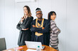 © jaimelafrickmartial  - Multi-ethnic entrepreneur in which an Asian, an African and an Italian, position of lader ship.