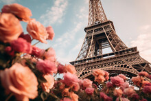 Photo Of The Eiffel Tower With Flowers