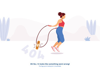 Poster - Broken skipping rope on error 404 page layout