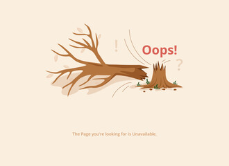 Poster - Broken Tree Concept Error 404 Page Graphic Design